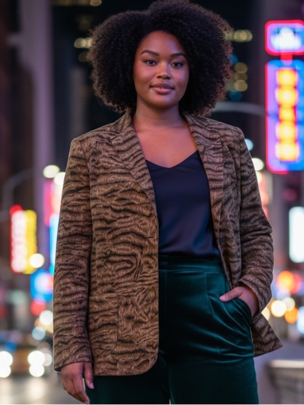 Kasper Olive Green Patterned Blazer